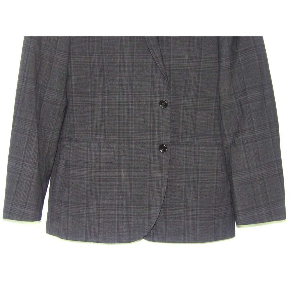 J.CREW Wool Stretch 2 Button Gray Plaid LUDLOW Slim Fit Blazer Men's 44R